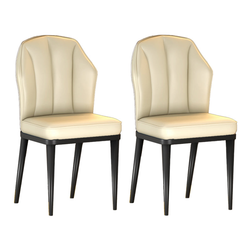Nordic Chairs Dining Armless Chair for Kitchen with Metal Legs