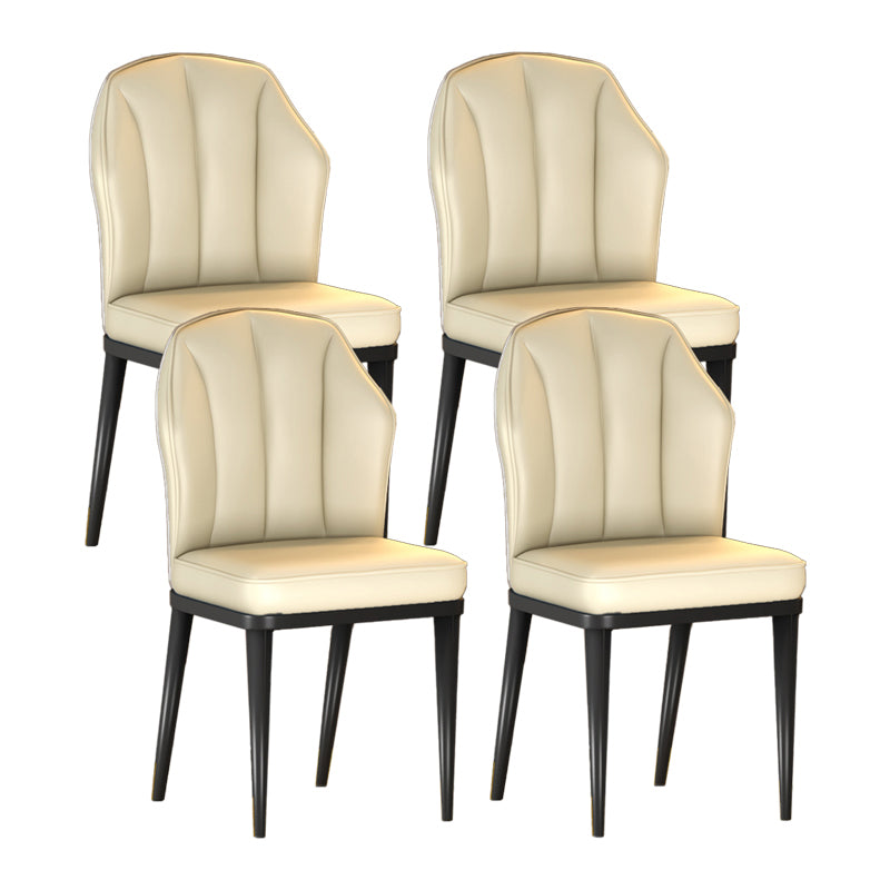 Nordic Chairs Dining Armless Chair for Kitchen with Metal Legs