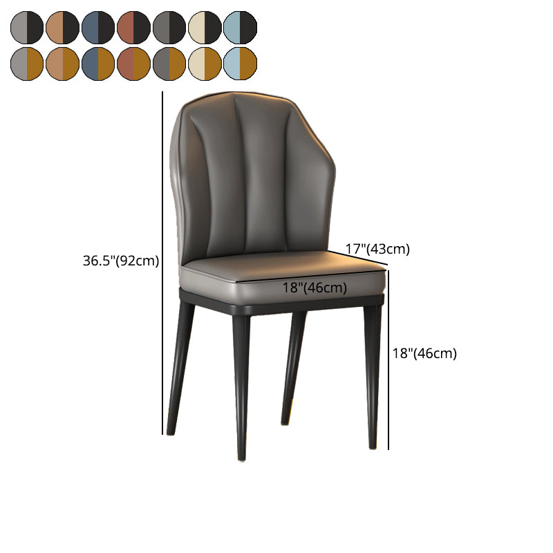 Nordic Chairs Dining Armless Chair for Kitchen with Metal Legs