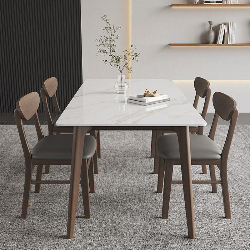 4 Brown Finnish Legs Dinner Table Mid-Century Modern Rectangle Dining Table