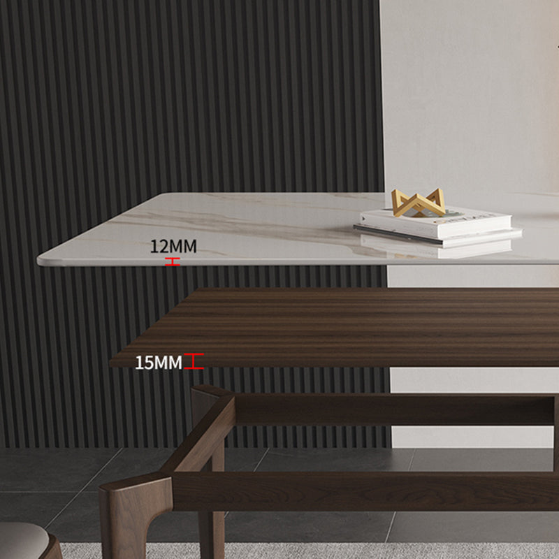 4 Brown Finnish Legs Dinner Table Mid-Century Modern Rectangle Dining Table