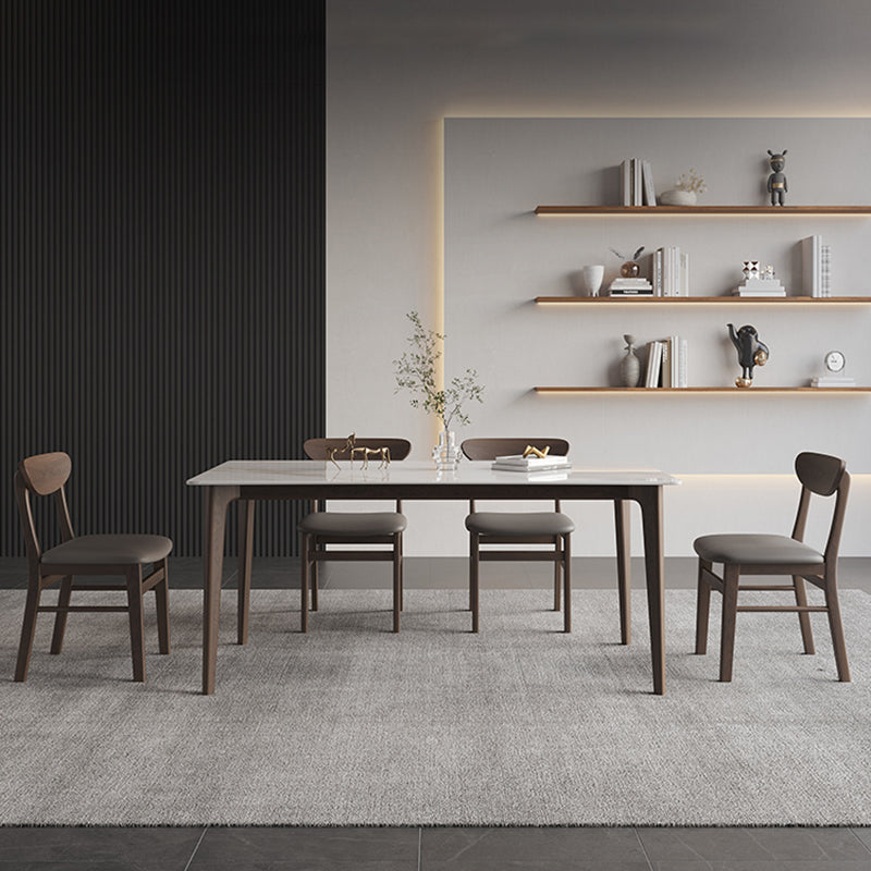 4 Brown Finnish Legs Dinner Table Mid-Century Modern Rectangle Dining Table