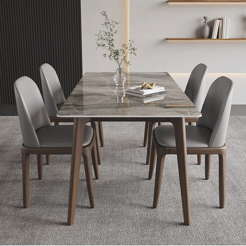 4 Brown Finnish Legs Dinner Table Mid-Century Modern Rectangle Dining Table