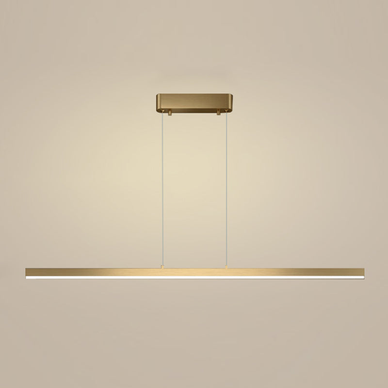 Gold Aluminum Island Lamps Linear Restaurant LED Pendant Lights with Acrylic Shade
