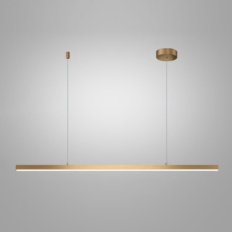 Gold Aluminum Island Lamps Linear Restaurant LED Pendant Lights with Acrylic Shade