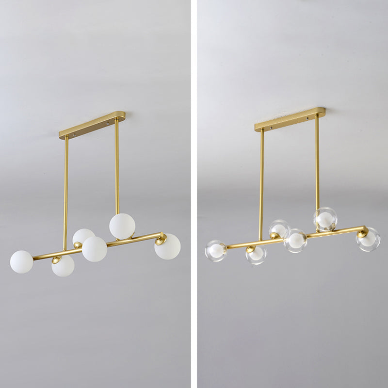 Contemporary Island Light Sphere Glass Island Chandelier Lights for Kitchen