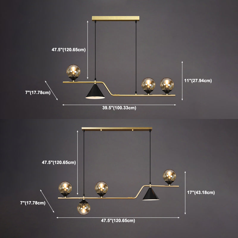 Contemporary Island Light Globe Glass Island Lights for Kitchen