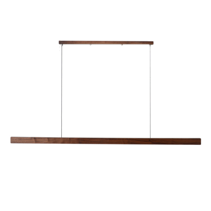 Modern Style Linear Hanging Pendant Light Wood 1-Light Ceiling Pendant Light
