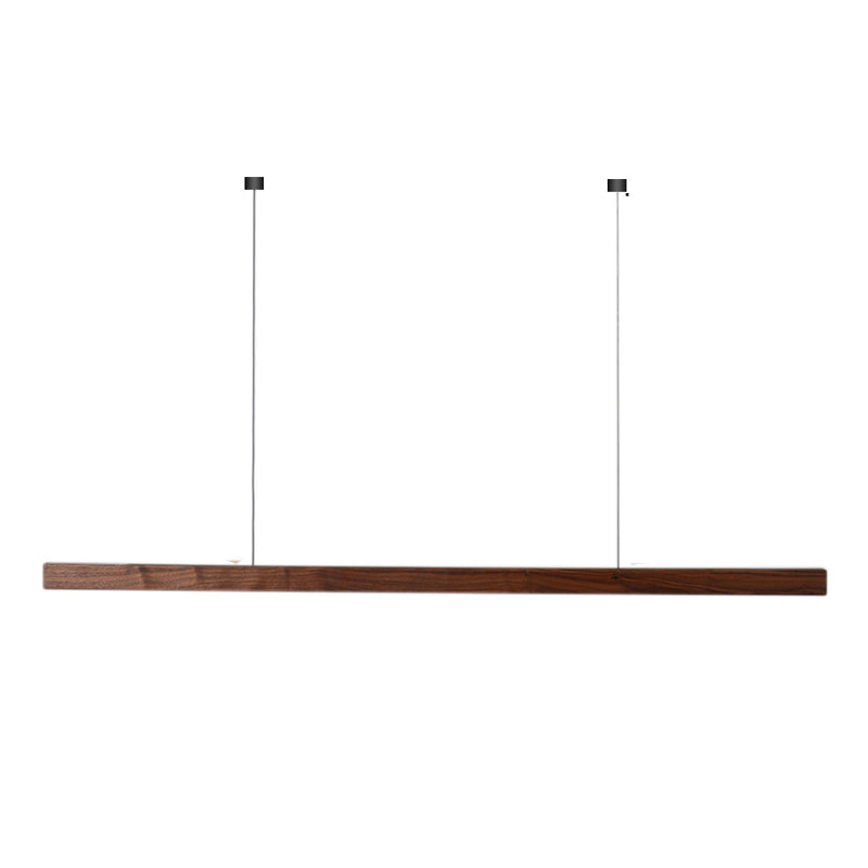 Modern Style Linear Hanging Pendant Light Wood 1-Light Ceiling Pendant Light