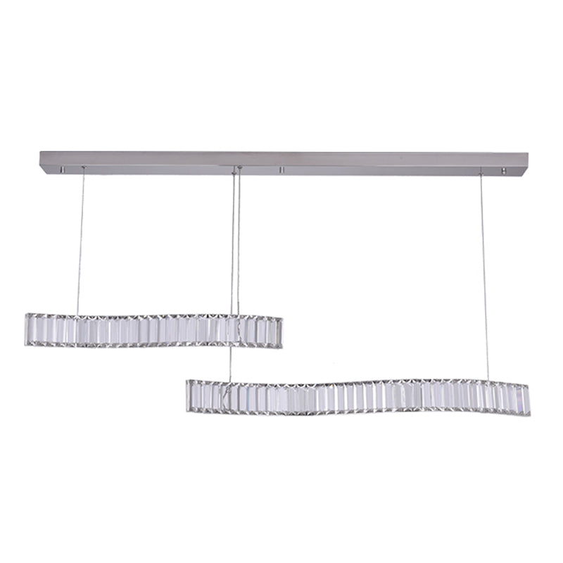 Contemporary Island Light Linear Crystal Island Chandelier Lights for Kitchen