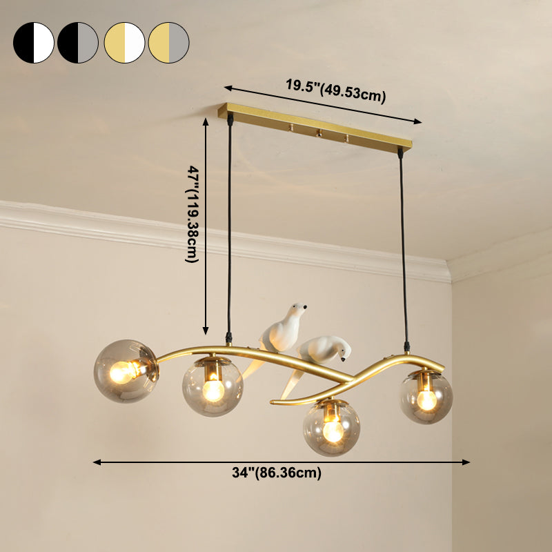 Modern Style Geometric Pendant Lights Metal 4 Light Hanging Pendant Lights