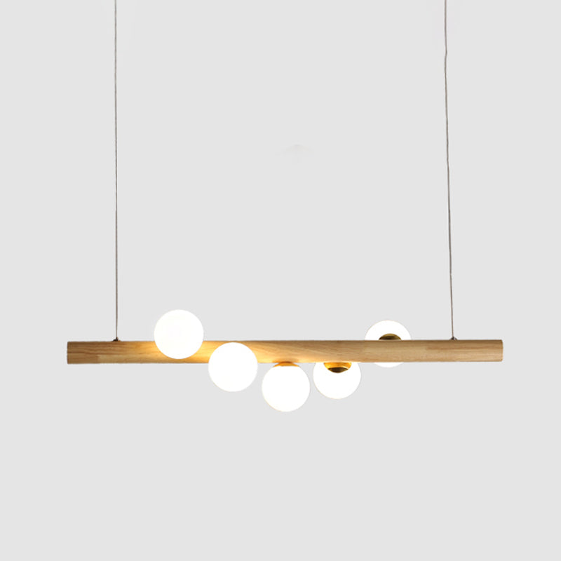 Modern Style Linear Hanging Island Lights White Glass Pendant Light Fixtures