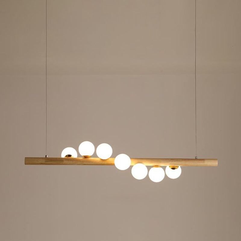 Modern Style Linear Hanging Island Lights White Glass Pendant Light Fixtures