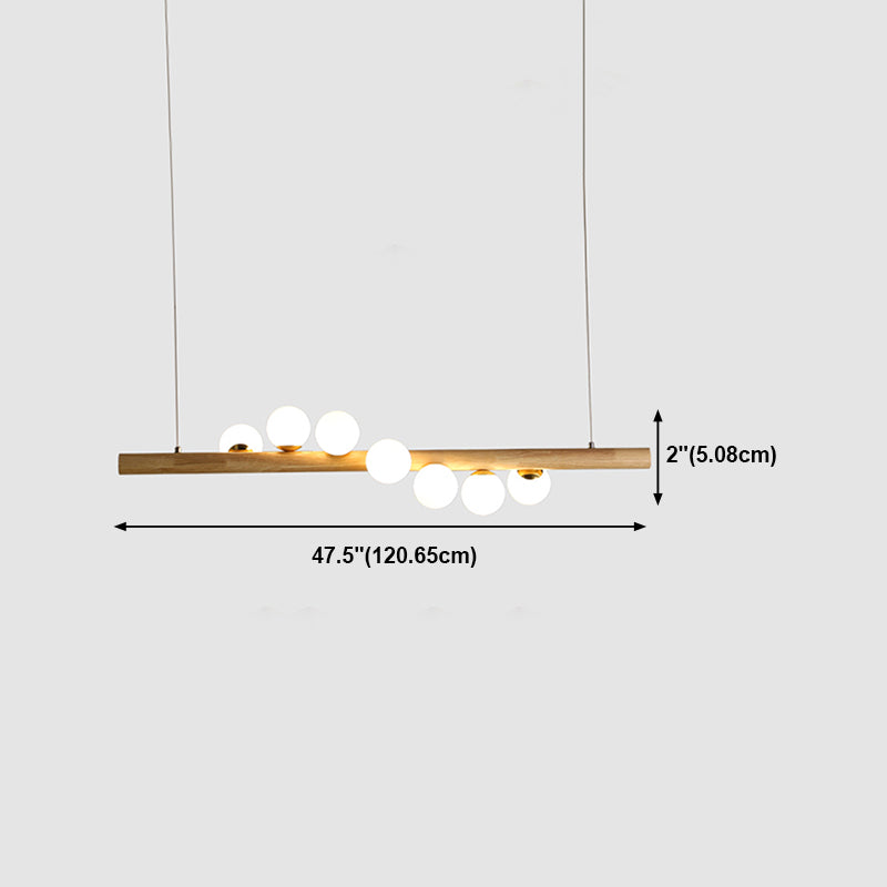Modern Style Linear Hanging Island Lights White Glass Pendant Light Fixtures