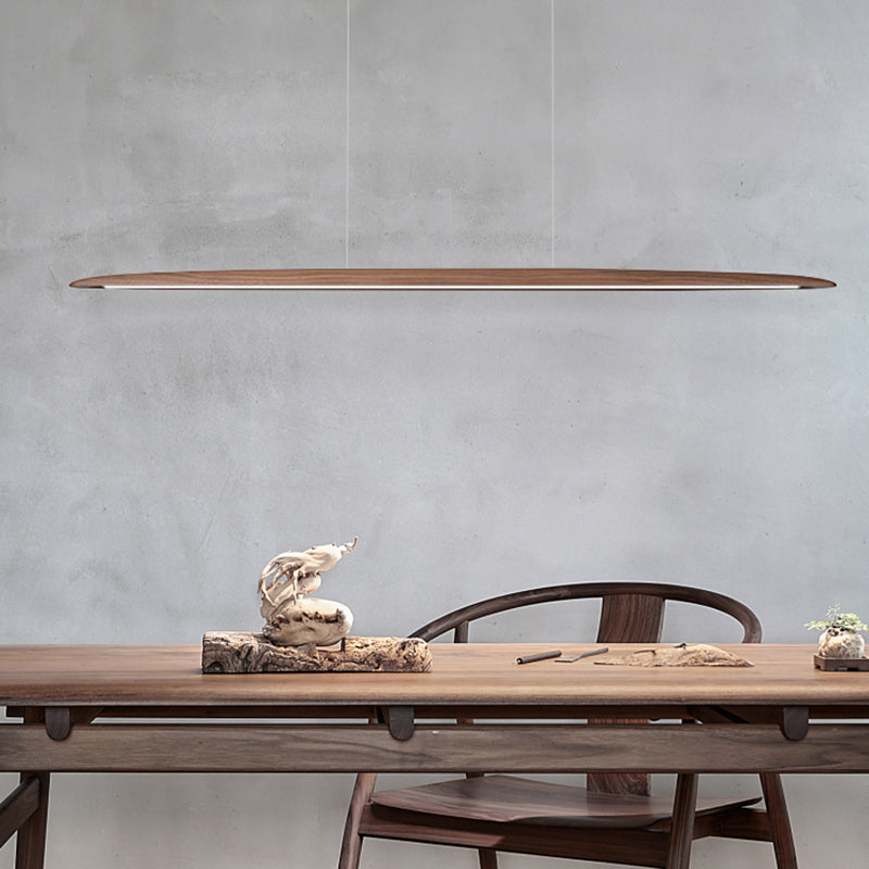 Walnut Island Lighting Fixture Modern 1-Head Restaurant Suspension Lamp with Acrylic Shade