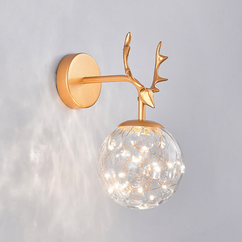 Modern Style Spherical Shape Wall Sconce Metal 1 Light Sconce Lighting for Bedroom