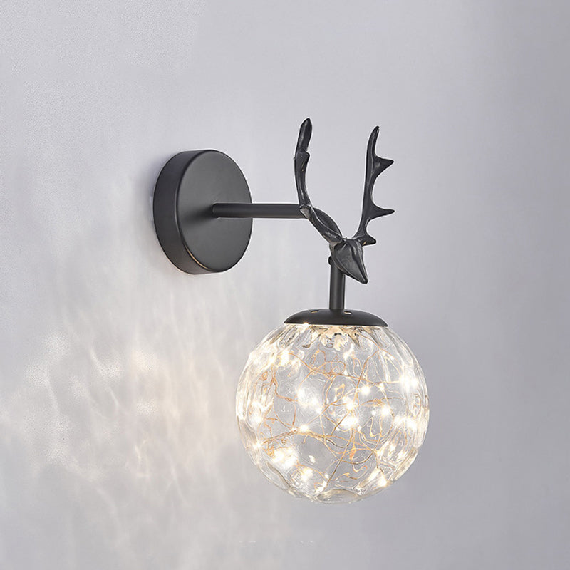 Modern Style Spherical Shape Wall Sconce Metal 1 Light Sconce Lighting for Bedroom