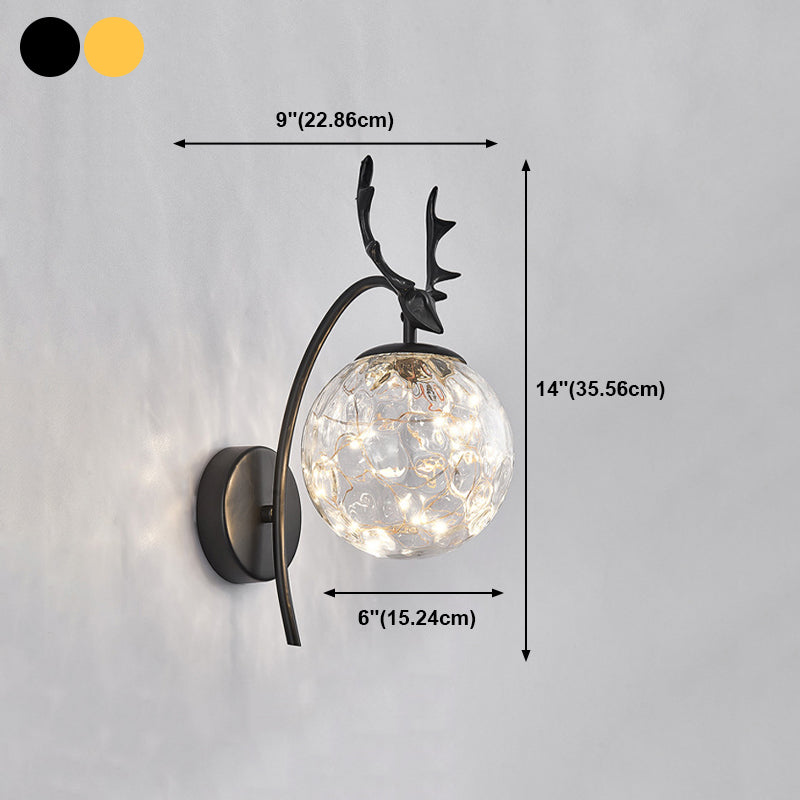 Modern Style Spherical Shape Wall Sconce Metal 1 Light Sconce Lighting for Bedroom