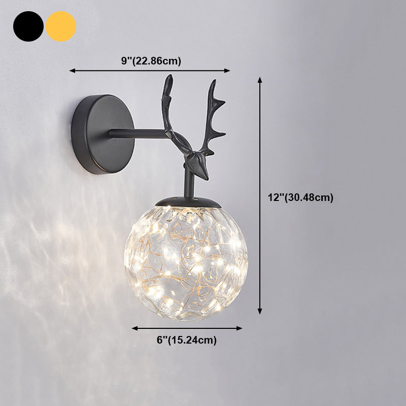 Modern Style Spherical Shape Wall Sconce Metal 1 Light Sconce Lighting for Bedroom