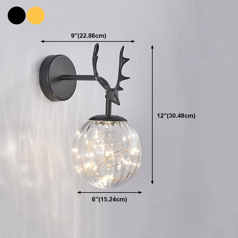 Modern Style Spherical Shape Wall Sconce Metal 1 Light Sconce Lighting for Bedroom