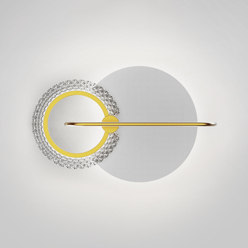 Metal Geometric Shape Wall Light Modern Style 2-Lights Wall Mounted Light Fixture in Gold