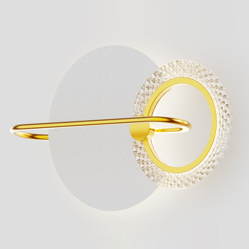 Metal Geometric Shape Wall Light Modern Style 2-Lights Wall Mounted Light Fixture in Gold