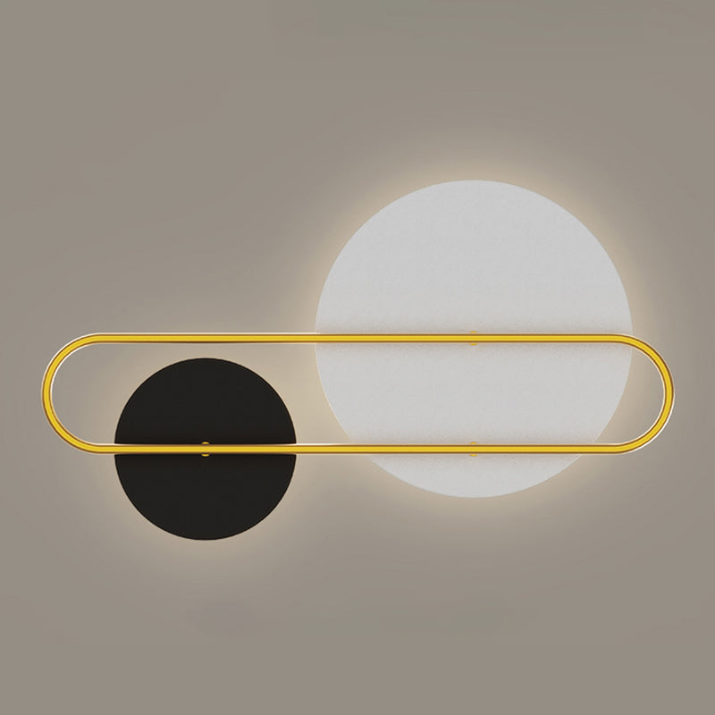 Metal Geometric Shape Wall Light Modern Style 2-Lights Wall Mounted Light Fixture in Gold