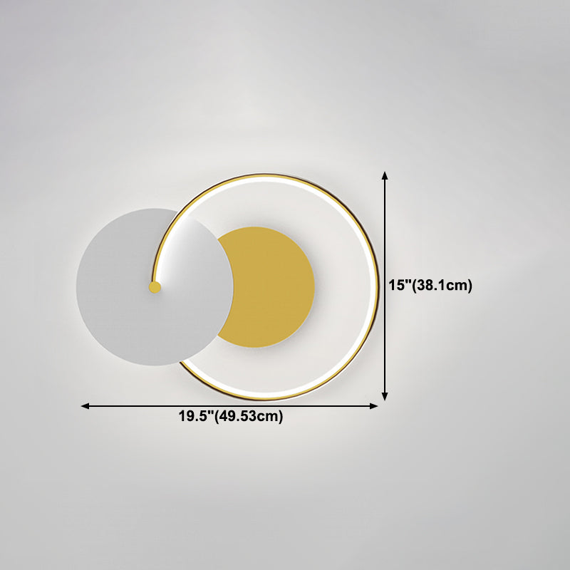 Metal Geometric Shape Wall Light Modern Style 2-Lights Wall Mounted Light Fixture in Gold