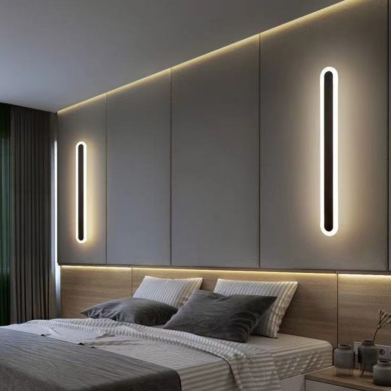 Modern Style Linear Shape Wall Sconce Metal 1 Light Sconce Lighting for Bedroom