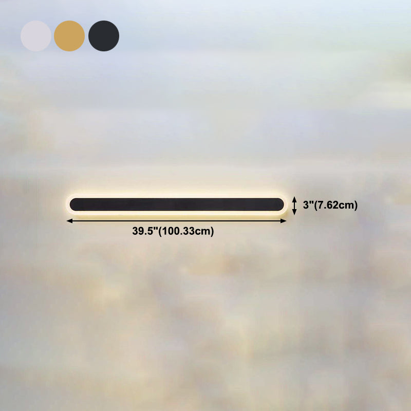 Modern Style Linear Shape Wall Sconce Metal 1 Light Sconce Lighting for Bedroom