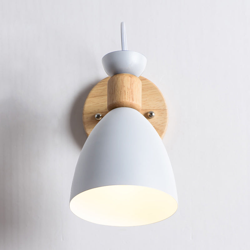 1-Light Wall Sconce Modern Macaron Style Metal Wall Lighting for Bedside