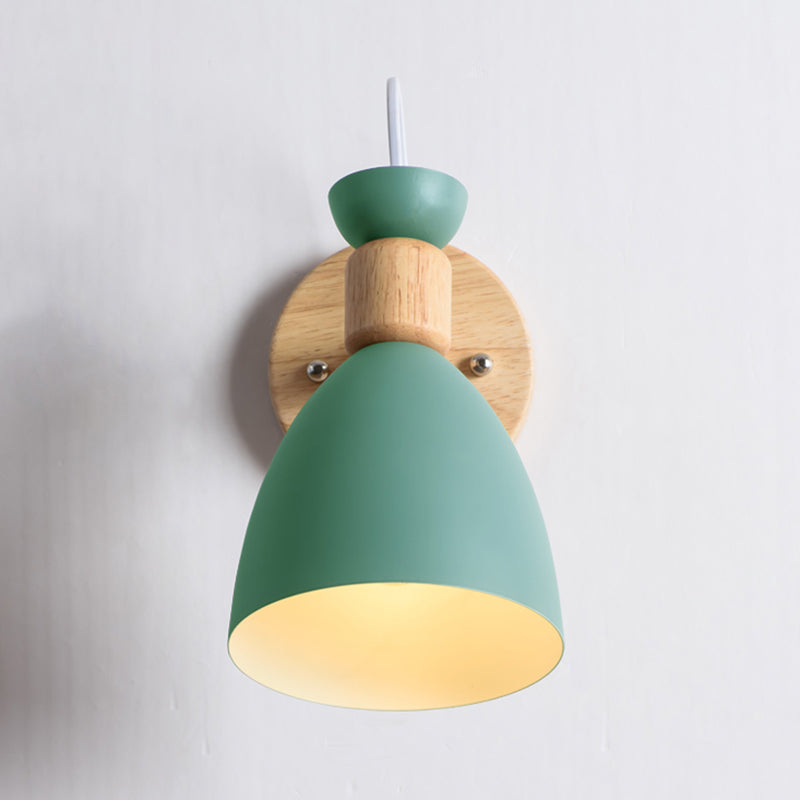 1-Light Wall Sconce Modern Macaron Style Metal Wall Lighting for Bedside