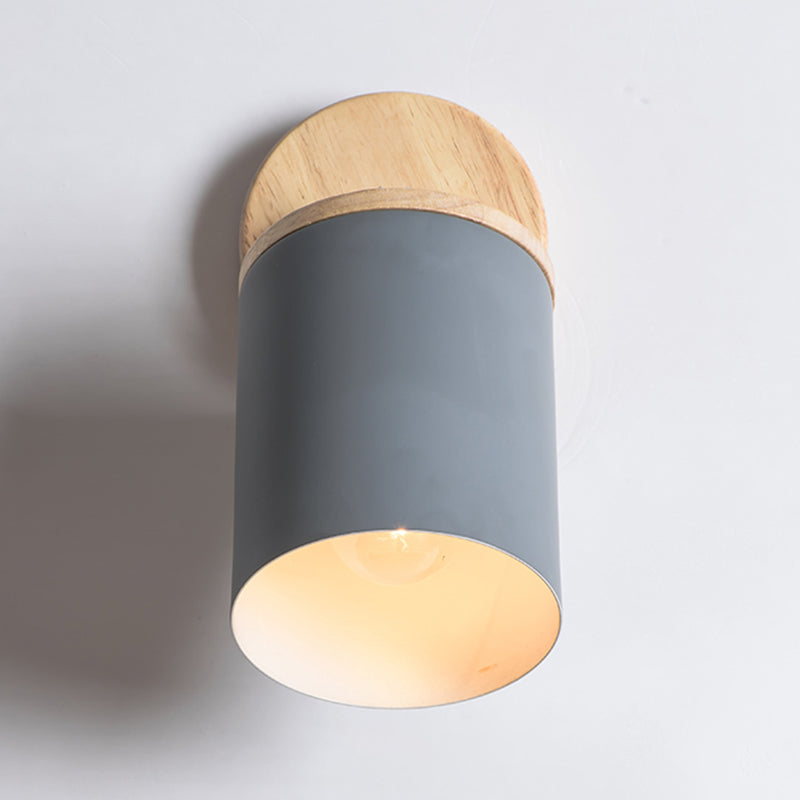 1-Light Wall Sconce Modern Macaron Style Metal Wall Lighting for Bedside