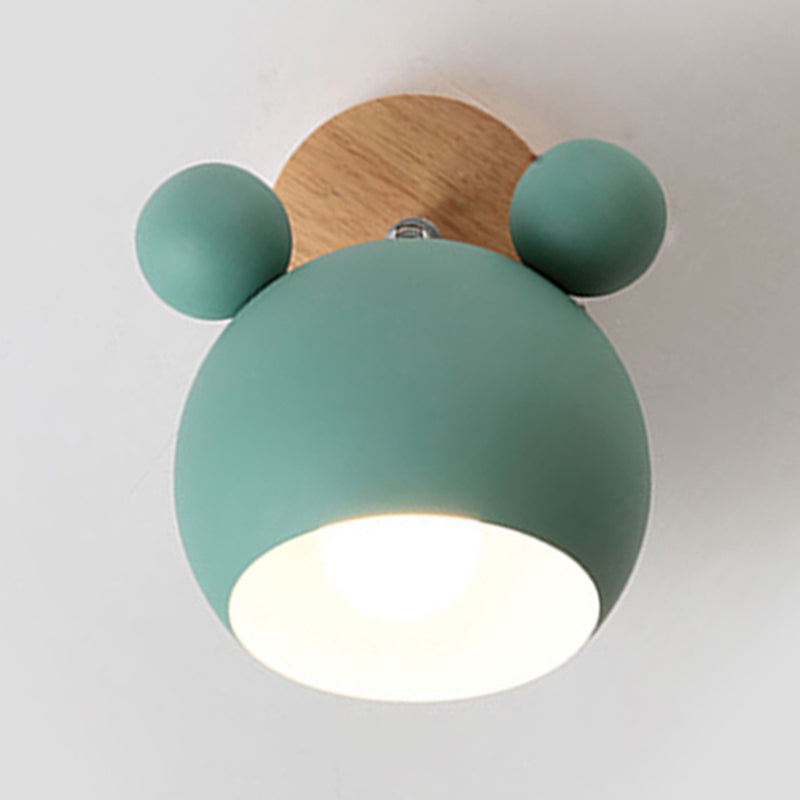 1-Light Wall Sconce Modern Macaron Style Metal Wall Lighting for Bedside