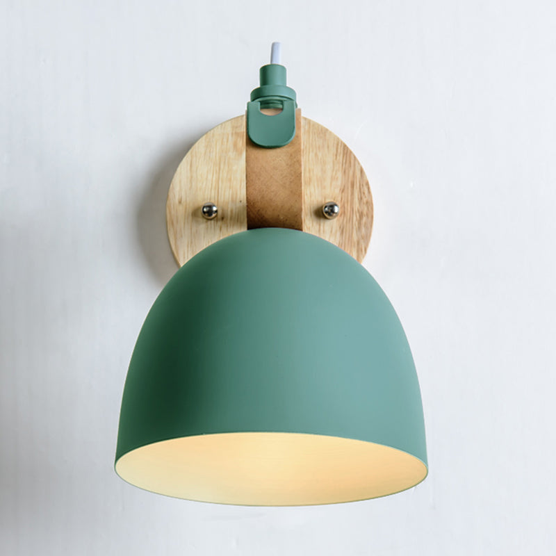 1-Light Wall Sconce Modern Macaron Style Metal Wall Lighting for Bedside