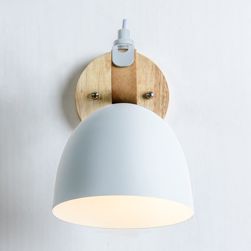 1-Light Wall Sconce Modern Macaron Style Metal Wall Lighting for Bedside