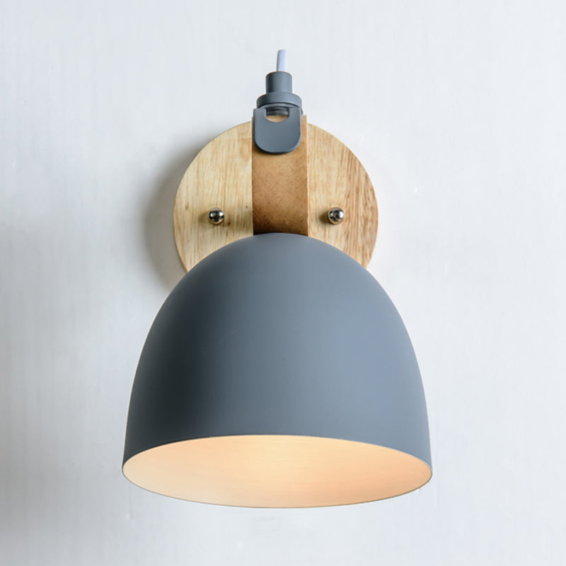 1-Light Wall Sconce Modern Macaron Style Metal Wall Lighting for Bedside