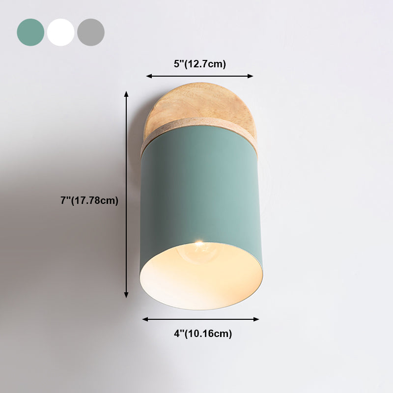 1-Light Wall Sconce Modern Macaron Style Metal Wall Lighting for Bedside