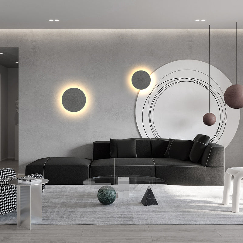 Concrete Circular Wall Sconce Simplicity Living Room LED Wall Lamp
