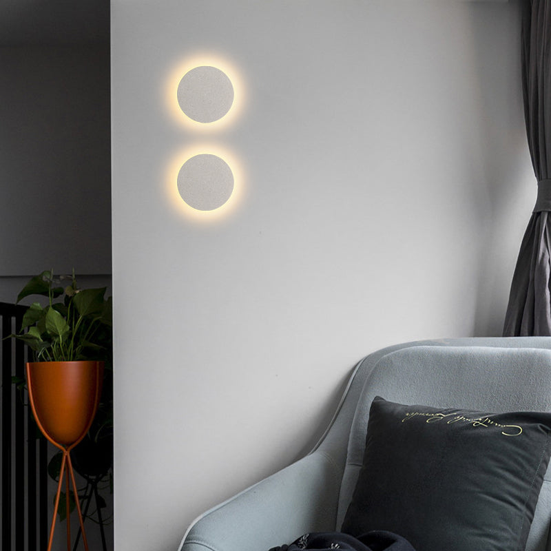 Concrete Circular Wall Sconce Simplicity Living Room LED Wall Lamp