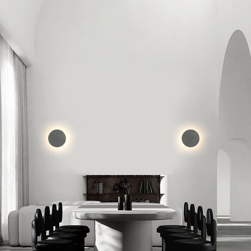 Concrete Circular Wall Sconce Simplicity Living Room LED Wall Lamp