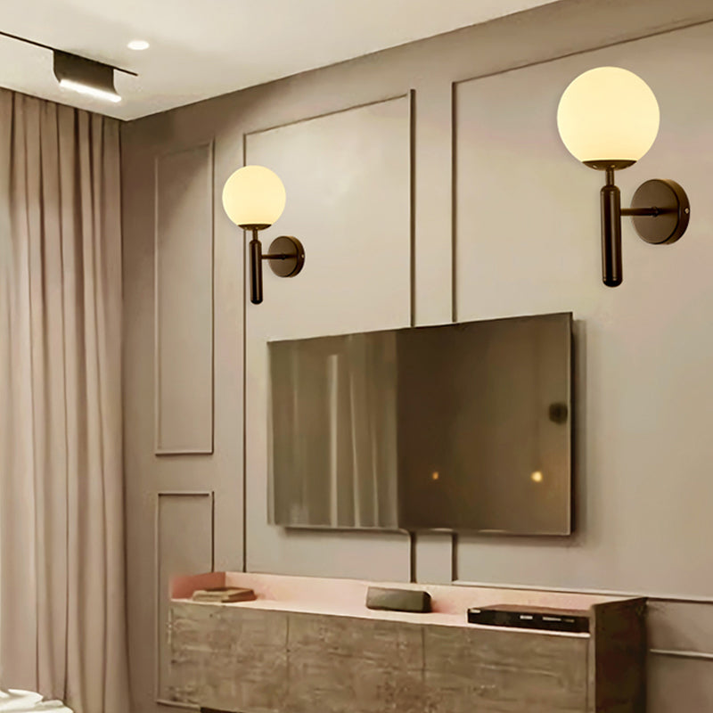 Modern Style Ball Wall Mounted Lamps Glass 1 Light Wall Sconces