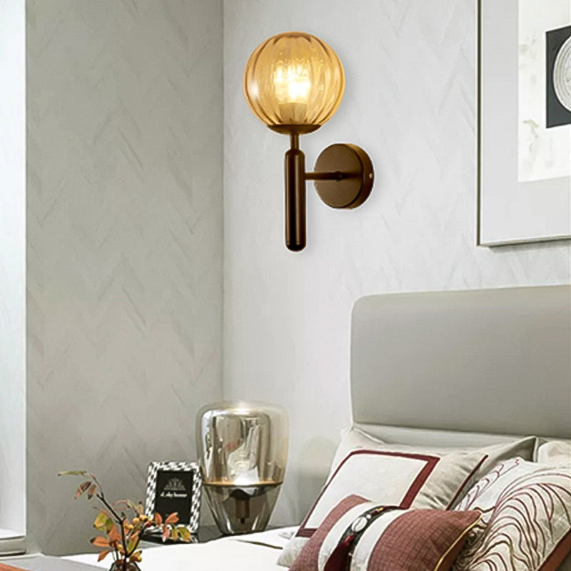 Modern Style Ball Wall Mounted Lamps Glass 1 Light Wall Sconces