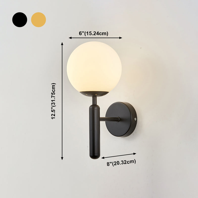 Modern Style Ball Wall Mounted Lamps Glass 1 Light Wall Sconces