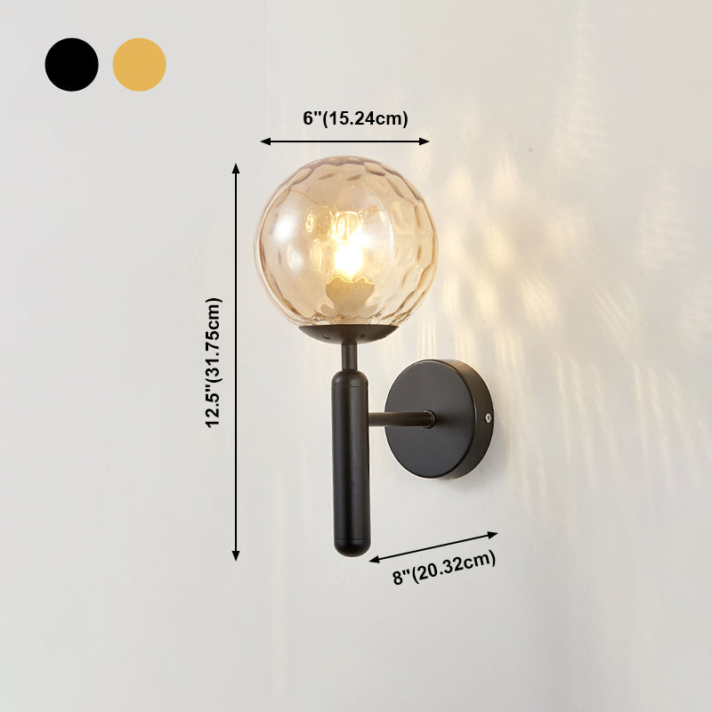 Modern Style Ball Wall Mounted Lamps Glass 1 Light Wall Sconces