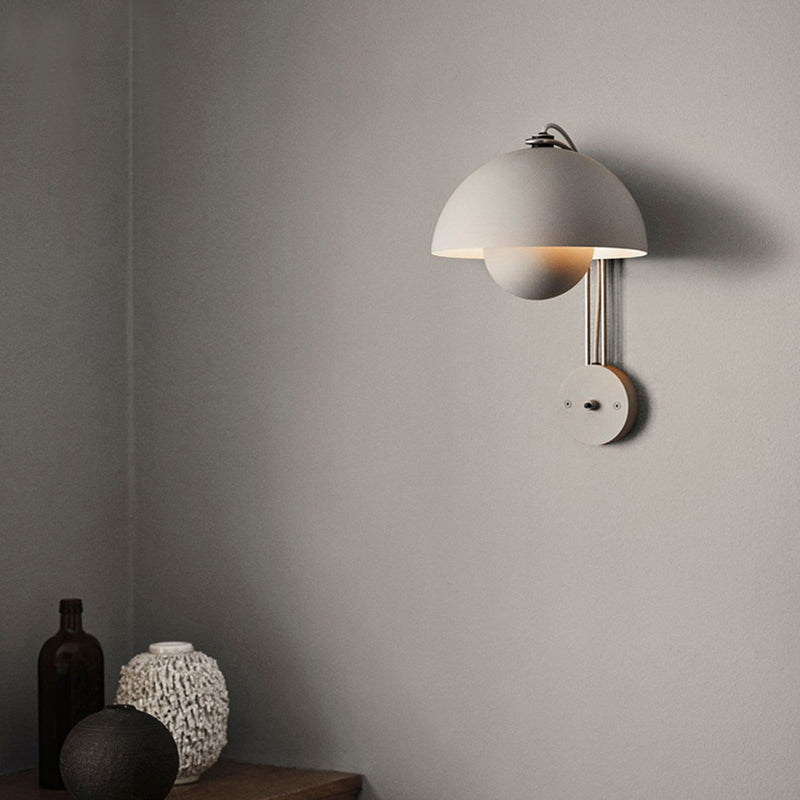 Modern Style Dome Wall Light Sconces Metal 1 Light Wall Lighting