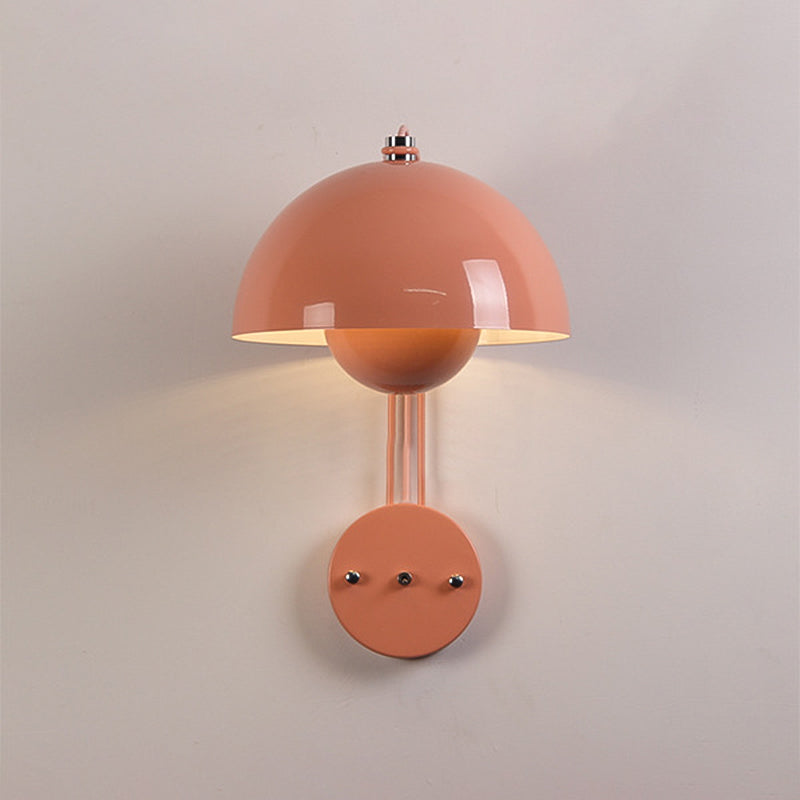 Modern Style Dome Wall Light Sconces Metal 1 Light Wall Lighting