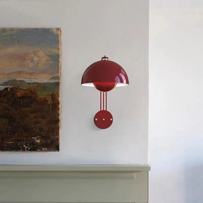 Modern Style Dome Wall Light Sconces Metal 1 Light Wall Lighting