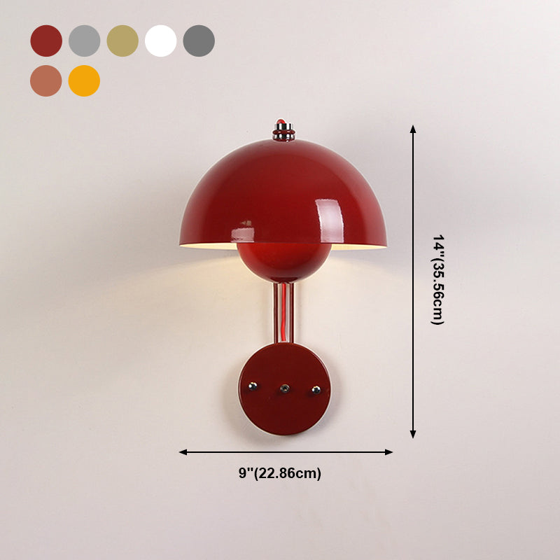Modern Style Dome Wall Light Sconces Metal 1 Light Wall Lighting