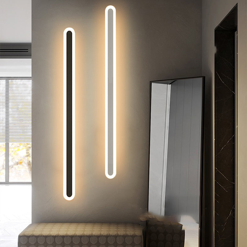 Contemporary Wall Sconce Straight LED Wall Light with Metal for Bedroom